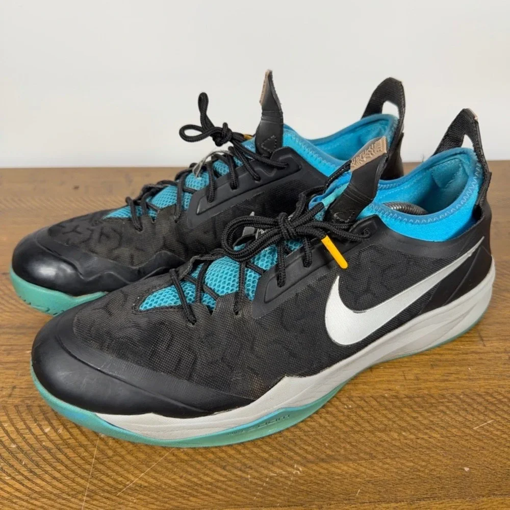 Nike Zoom Crusader Shoes Mens 13 Black Blue Low Top Basketball Sneakers Athletic